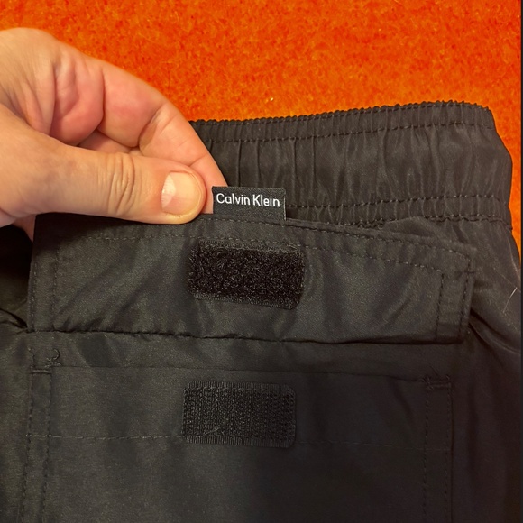 Calvin Klein black solid logo patch swim short NWT - Picture 11 of 14